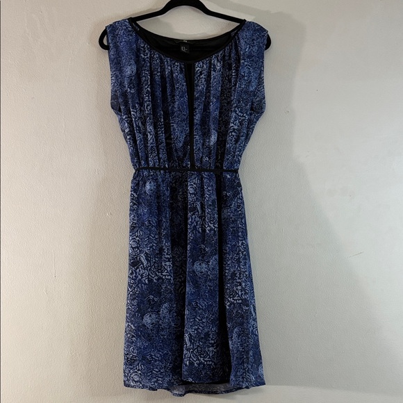 H&M Blue Abstract Print Sleeveless Midi Dress – Women’s Size 12 - Picture 2 of 8